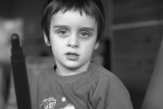 Child portrait in black and white